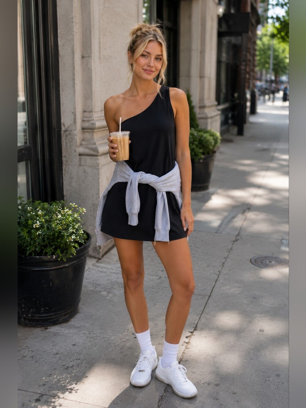 Abercrombie Traveler Athletic Dress Black Built In Shorts Athleisure M